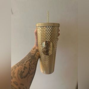 Gold STUDDED tumbler 2022 holiday edition